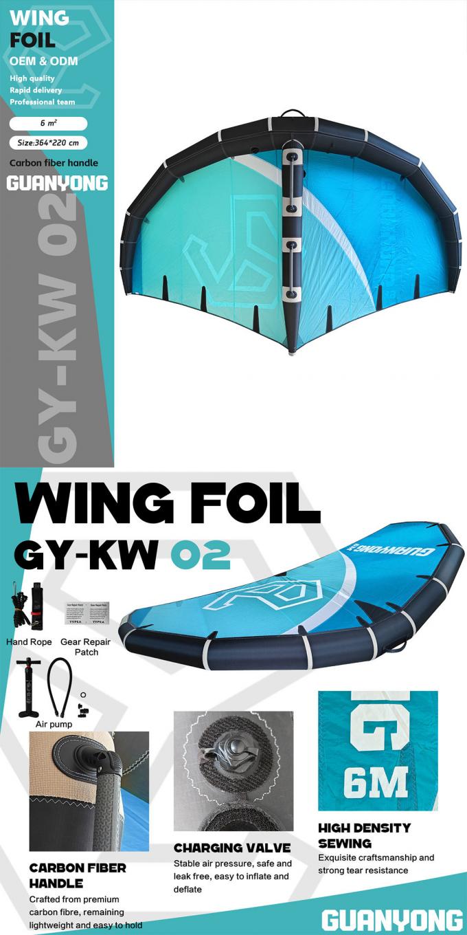 High Performance 6mÂ² Wing Foil Sail in action on water